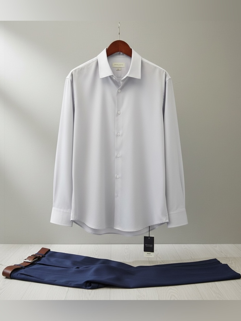 Michael Strahan Modern Fit White Stretch Dress Shirt XL 17½ 34/35